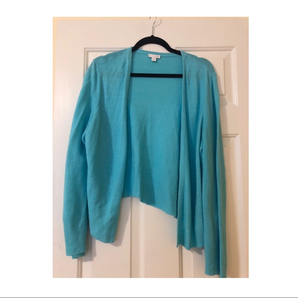 J. Jill Blue Open front Textured Cardigan